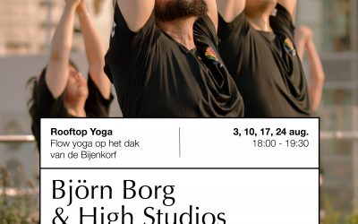 Flow yoga op het dak van de Bijenkorf Amsterdam met Björn Borg