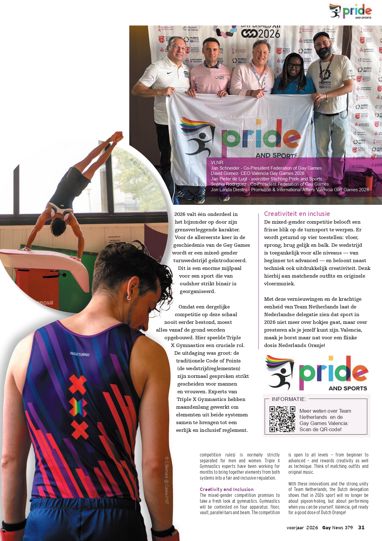 Valencia Gay Games 2026: Trots en sport. Turners in actie, team Nederland promoot inclusie in de gymnastiek. Pride en diversiteit in Valencia.